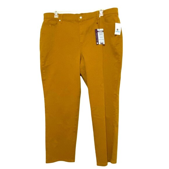 Gloria Vanderbilt AMANDA Slimming Womens Jeans 20W Average Mustard Brown Fall GV - Picture 1 of 8